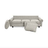 Sofá Lancaster Taupe Dicosta y Matiz Natural 217x80cm de Tres Puestos sin Apoya Brazos