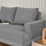 Sofá Lisboa Gris Denver y Matiz Natural 137x84cm de Dos Puestos sin Apoya Brazos