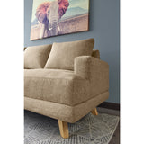 Sofá Lisboa Beige Dicosta y Matiz Natural 192x85cm de Tres Puestos con Apoya Brazos