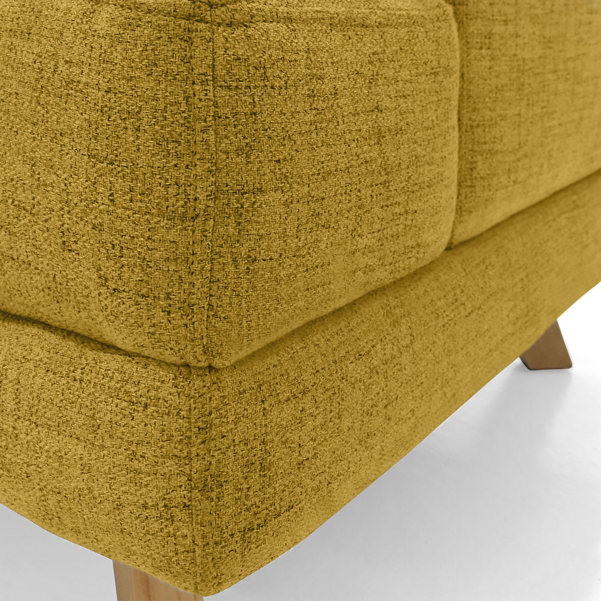 Sofá Lisboa Mostaza Dicosta y Matiz Natural 192x85cm de Tres Puestos con Apoya Brazos