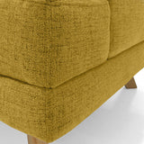 Sofá Lisboa Mostaza Dicosta y Matiz Natural 192x85cm de Tres Puestos con Apoya Brazos