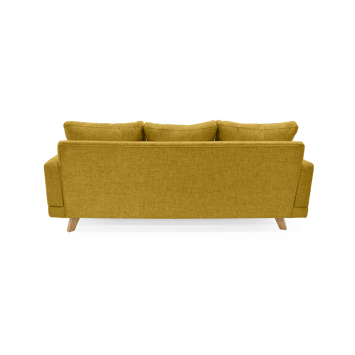 Sofá Lisboa Mostaza Dicosta y Matiz Natural 192x85cm de Tres Puestos con Apoya Brazos