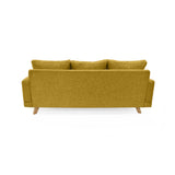 Sofá Lisboa Mostaza Dicosta y Matiz Natural 192x85cm de Tres Puestos con Apoya Brazos