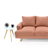 Sofá Lisboa Salmón Dicosta y Matiz Natural 192x85cm de Tres Puestos con Apoya Brazos