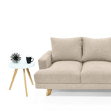 Sofá Lisboa Trigo Dicosta y Matiz Natural 192x85cm de Tres Puestos con Apoya Brazos