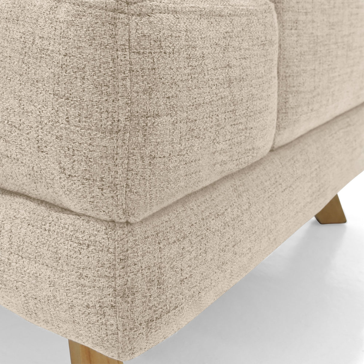 Sofá Lisboa Trigo Dicosta y Matiz Natural 192x85cm de Tres Puestos con Apoya Brazos