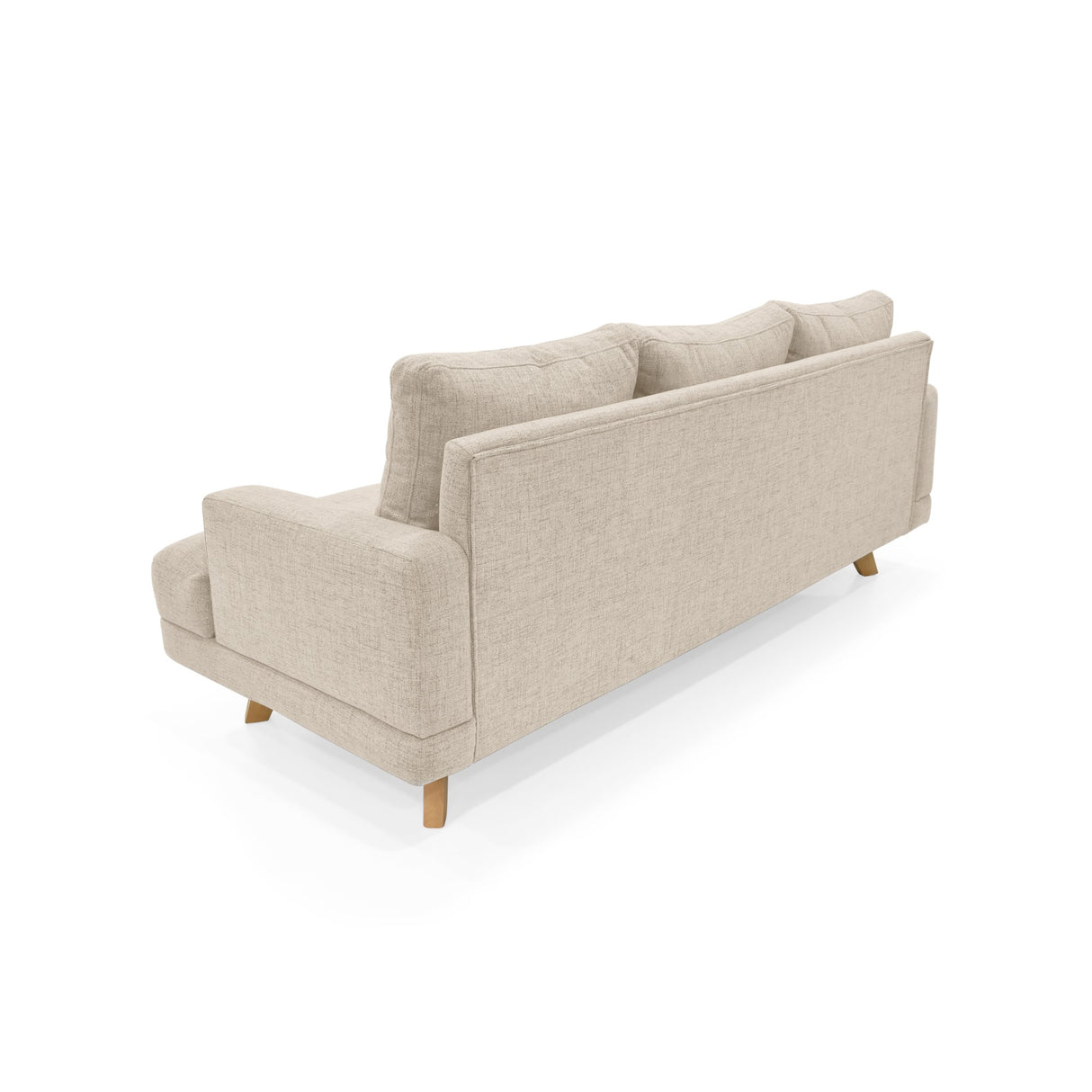 Sofá Lisboa Trigo Dicosta y Matiz Natural 192x85cm de Tres Puestos con Apoya Brazos