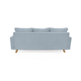 Sofá Lisboa Plata Eureka y Matiz Natural 192x85cm de Tres Puestos con Apoya Brazos