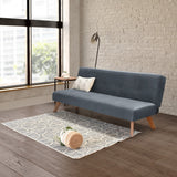 Sofá Cama London Gris Denver y Matiz Caoba 180x78cm de Dos Puestos Reclinable sin Apoya Brazos