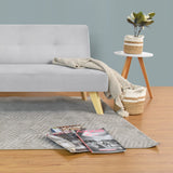 Sofá Cama London Plata Denver y Matiz Natural 180x78cm de Dos Puestos Reclinable sin Apoya Brazos