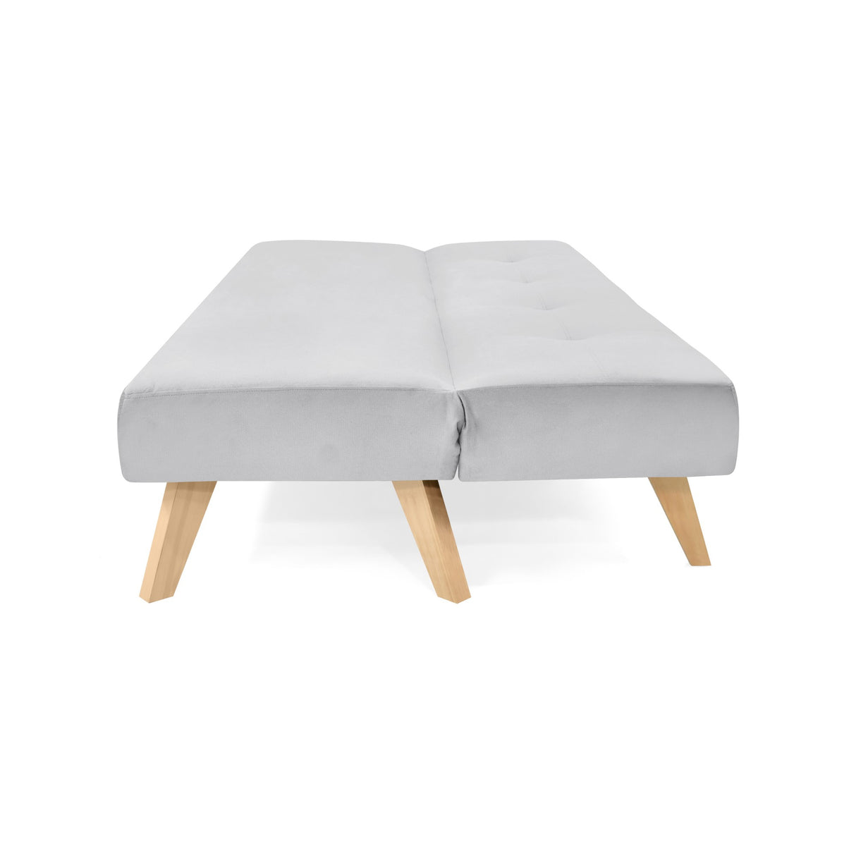 Sofá Cama London Plata Denver y Matiz Natural 180x78cm de Dos Puestos Reclinable sin Apoya Brazos