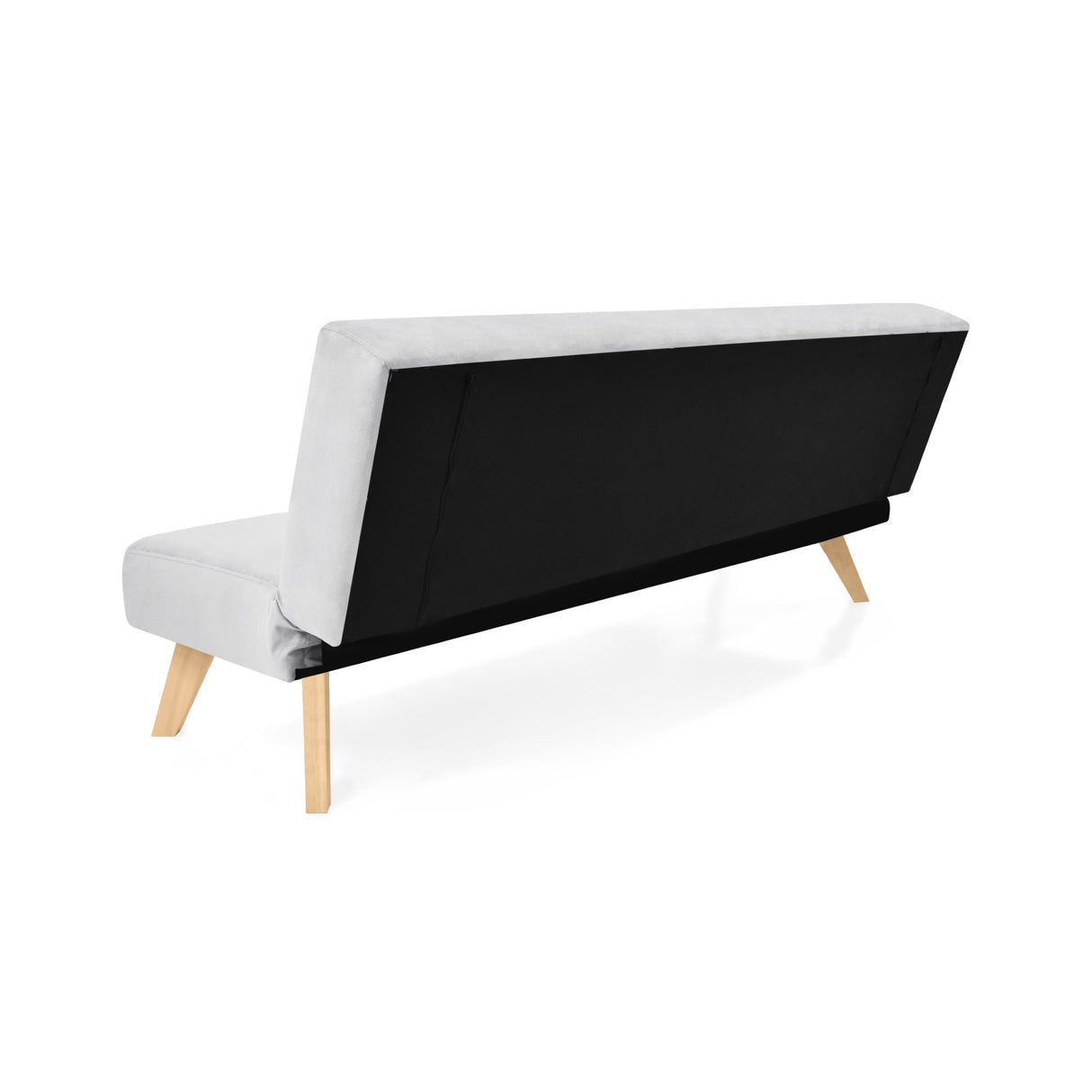 Sofá Cama London Plata Denver y Matiz Natural 180x78cm de Dos Puestos Reclinable sin Apoya Brazos