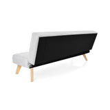 Sofá Cama London Plata Denver y Matiz Natural 180x78cm de Dos Puestos Reclinable sin Apoya Brazos