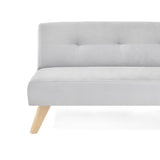 Sofá Cama London Plata Denver y Matiz Natural 180x78cm de Dos Puestos Reclinable sin Apoya Brazos