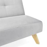 Sofá Cama London Plata Denver y Matiz Natural 180x78cm de Dos Puestos Reclinable sin Apoya Brazos