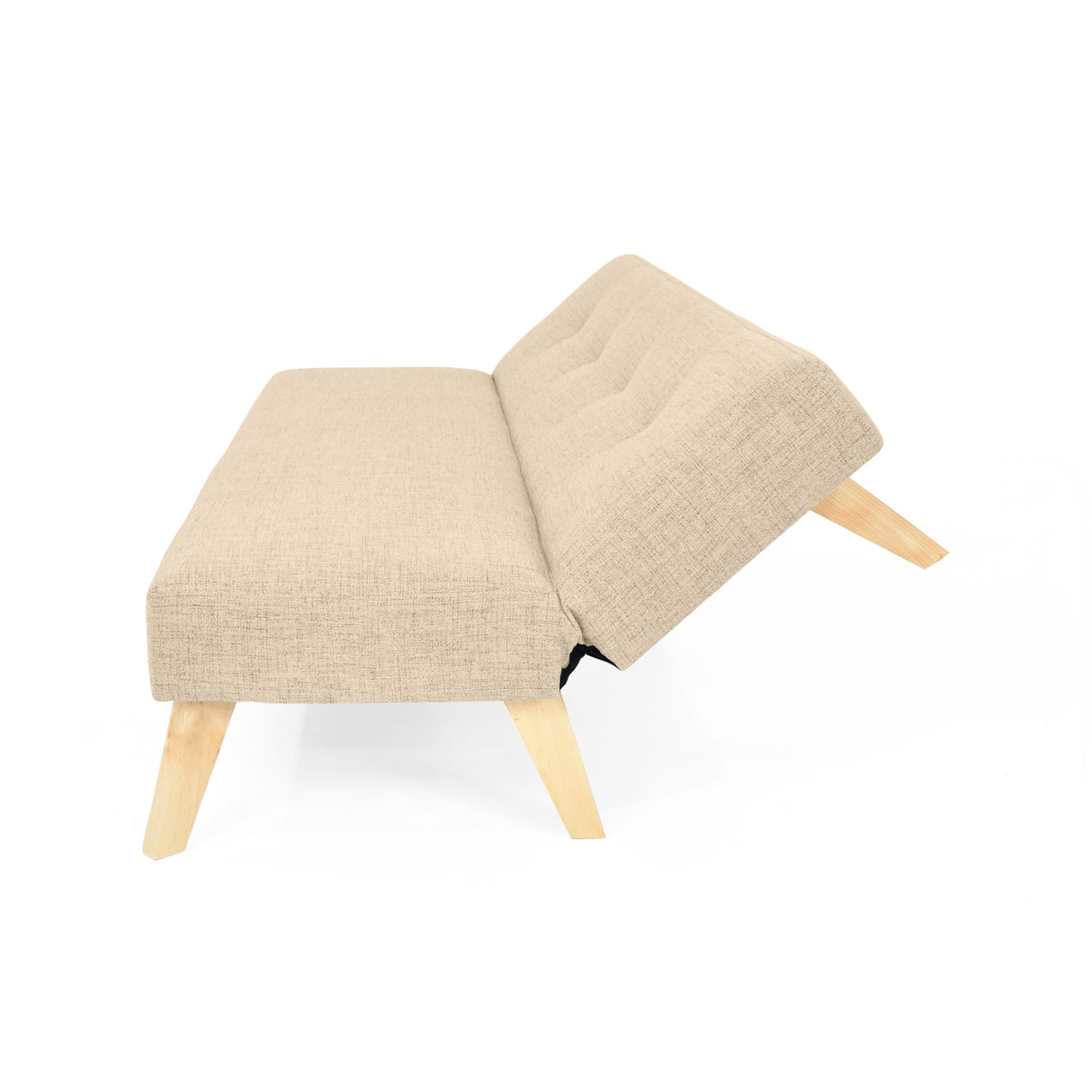 Sofá Cama London Beige Dicosta y Matiz Natural 180x78cm de Dos Puestos Reclinable sin Apoya Brazos
