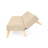Sofá Cama London Beige Dicosta y Matiz Natural 180x78cm de Dos Puestos Reclinable sin Apoya Brazos