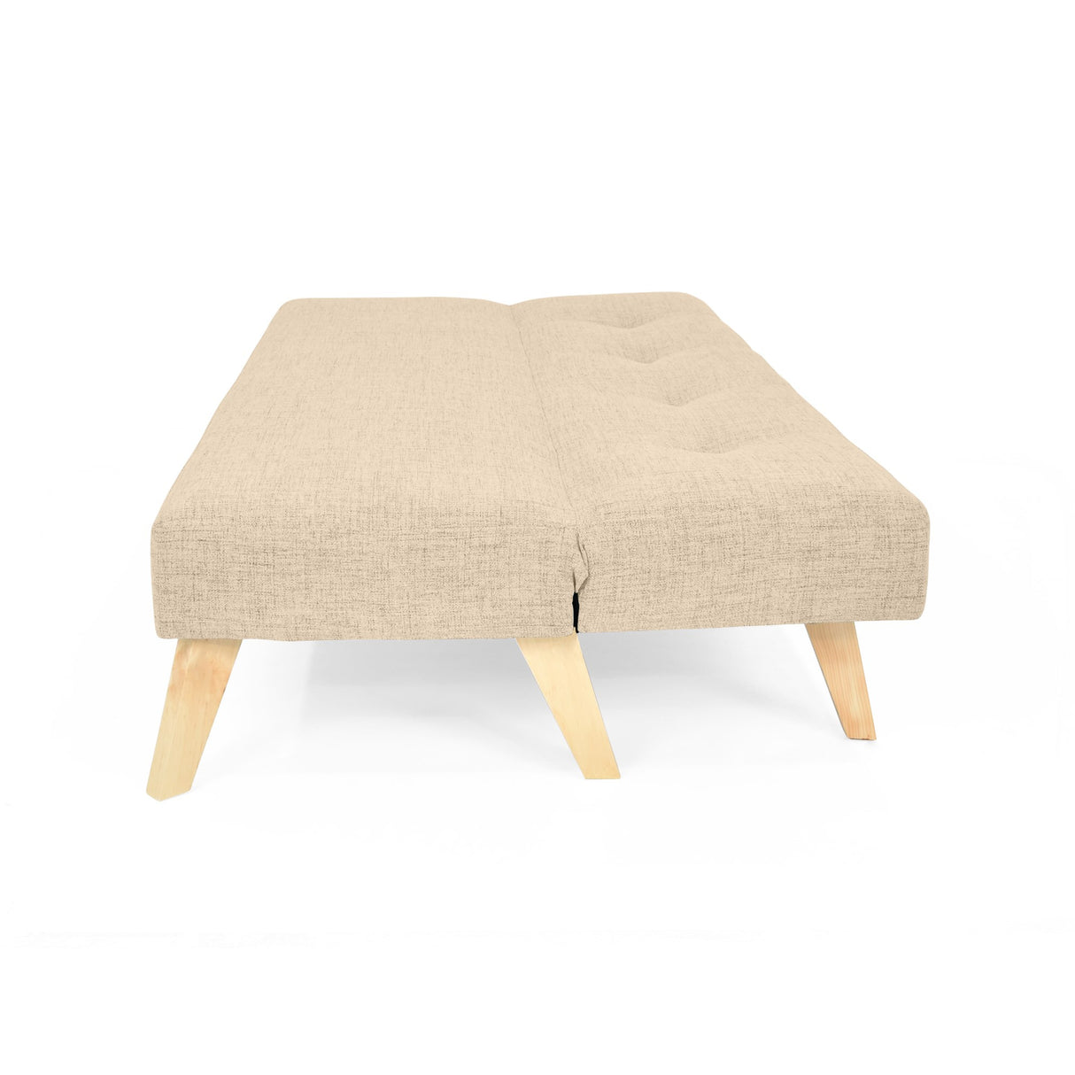 Sofá Cama London Beige Dicosta y Matiz Natural 180x78cm de Dos Puestos Reclinable sin Apoya Brazos