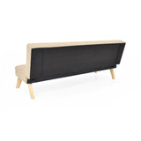 Sofá Cama London Beige Dicosta y Matiz Natural 180x78cm de Dos Puestos Reclinable sin Apoya Brazos