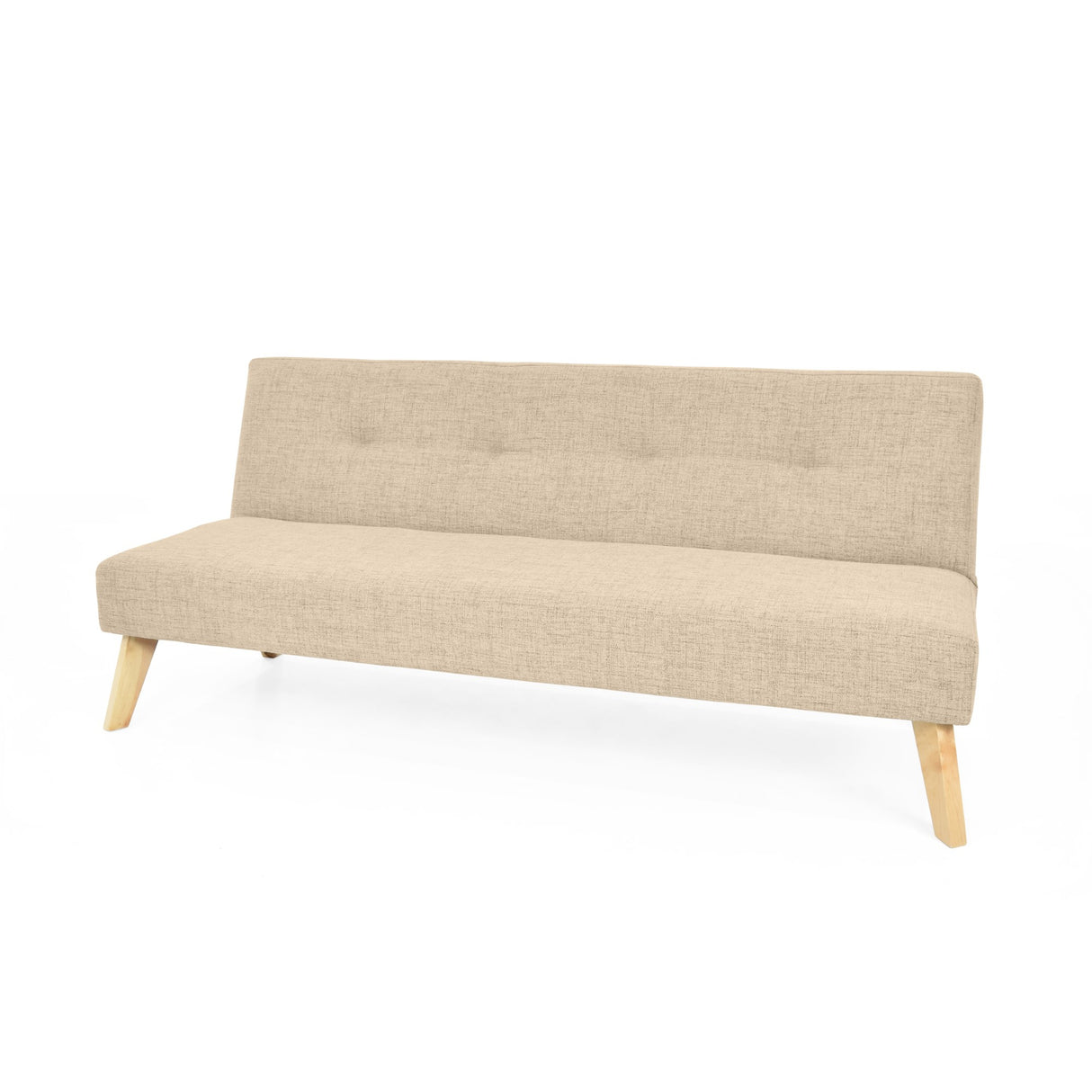 Sofá Cama London Beige Dicosta y Matiz Natural 180x78cm de Dos Puestos Reclinable sin Apoya Brazos