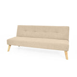 Sofá Cama London Beige Dicosta y Matiz Natural 180x78cm de Dos Puestos Reclinable sin Apoya Brazos