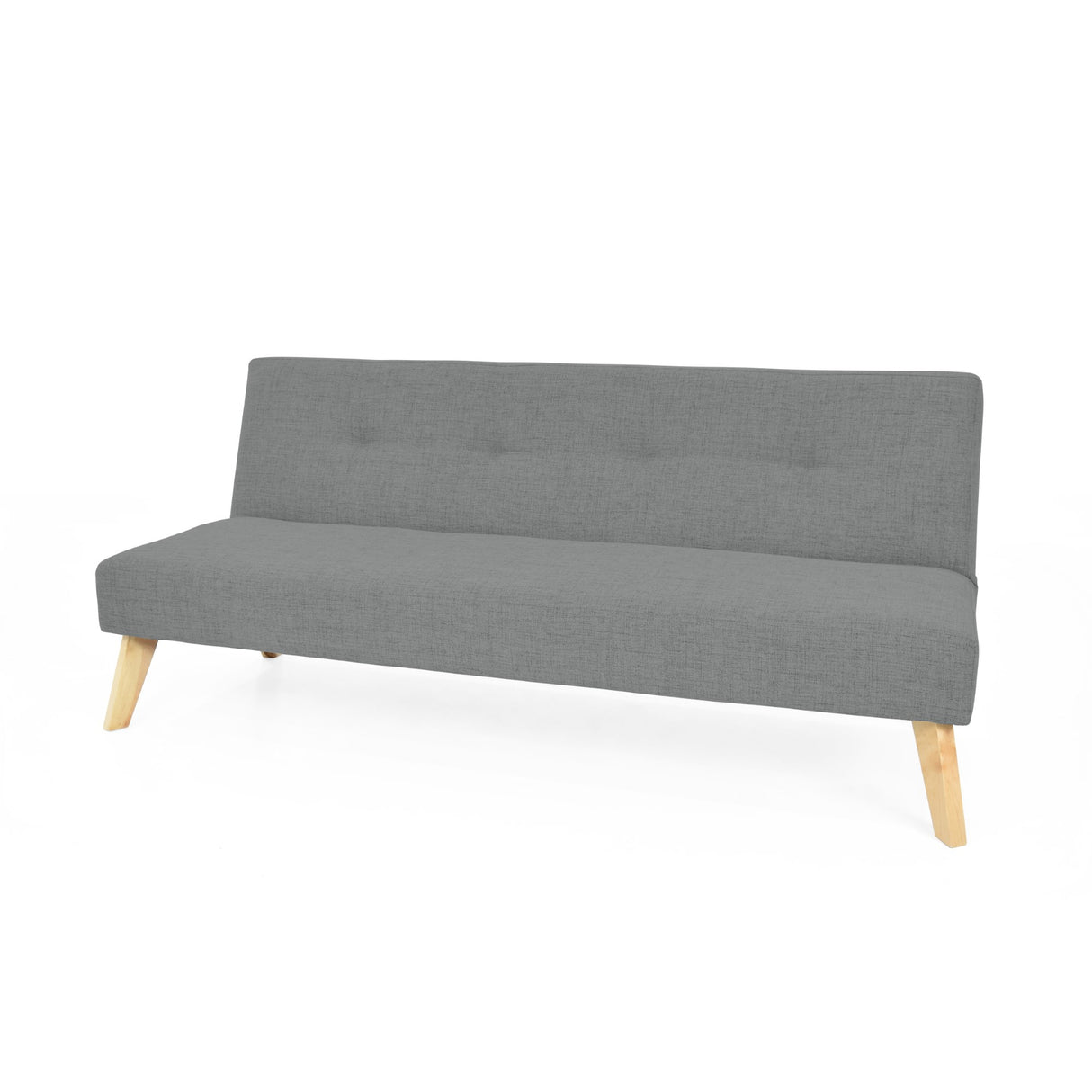 Sofá Cama London Gris Dicosta y Matiz Natural 180x78cm de Dos Puestos Reclinable sin Apoya Brazos
