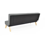 Sofá Cama London Gris Dicosta y Matiz Natural 180x78cm de Dos Puestos Reclinable sin Apoya Brazos