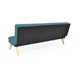 Sofá Cama London Petróleo Eureka y Matiz Natural 180x78cm de Dos Puestos Reclinable sin Apoya Brazos