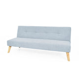 Sofá Cama London Plomo Eureka y Matiz Natural 180x78cm de Dos Puestos Reclinable sin Apoya Brazos