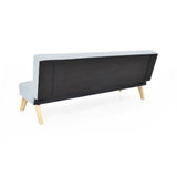 Sofá Cama London Plomo Eureka y Matiz Natural 180x78cm de Dos Puestos Reclinable sin Apoya Brazos