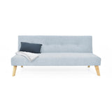 Sofá Cama London Plomo Eureka y Matiz Natural 180x78cm de Dos Puestos Reclinable sin Apoya Brazos