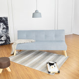 Sofá Cama London Plomo Eureka y Matiz Natural 180x78cm de Dos Puestos Reclinable sin Apoya Brazos
