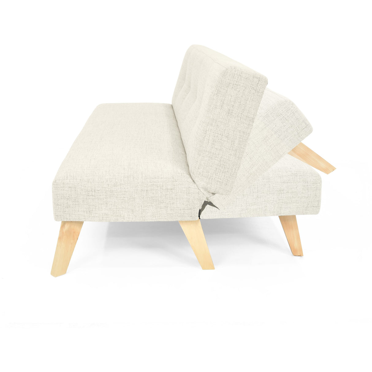 Sofá Cama London Taupe Dicosta y Matiz Natural 180x78cm de Dos Puestos Reclinable sin Apoya Brazos