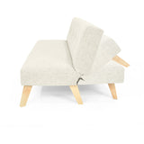 Sofá Cama London Taupe Dicosta y Matiz Natural 180x78cm de Dos Puestos Reclinable sin Apoya Brazos