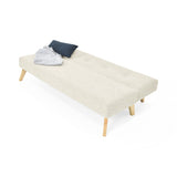 Sofá Cama London Taupe Dicosta y Matiz Natural 180x78cm de Dos Puestos Reclinable sin Apoya Brazos