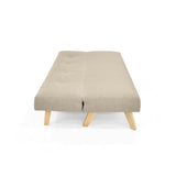 Sofá Cama London Beige Duster y Matiz Natural 180x78cm de Dos Puestos Reclinable sin Apoya Brazos
