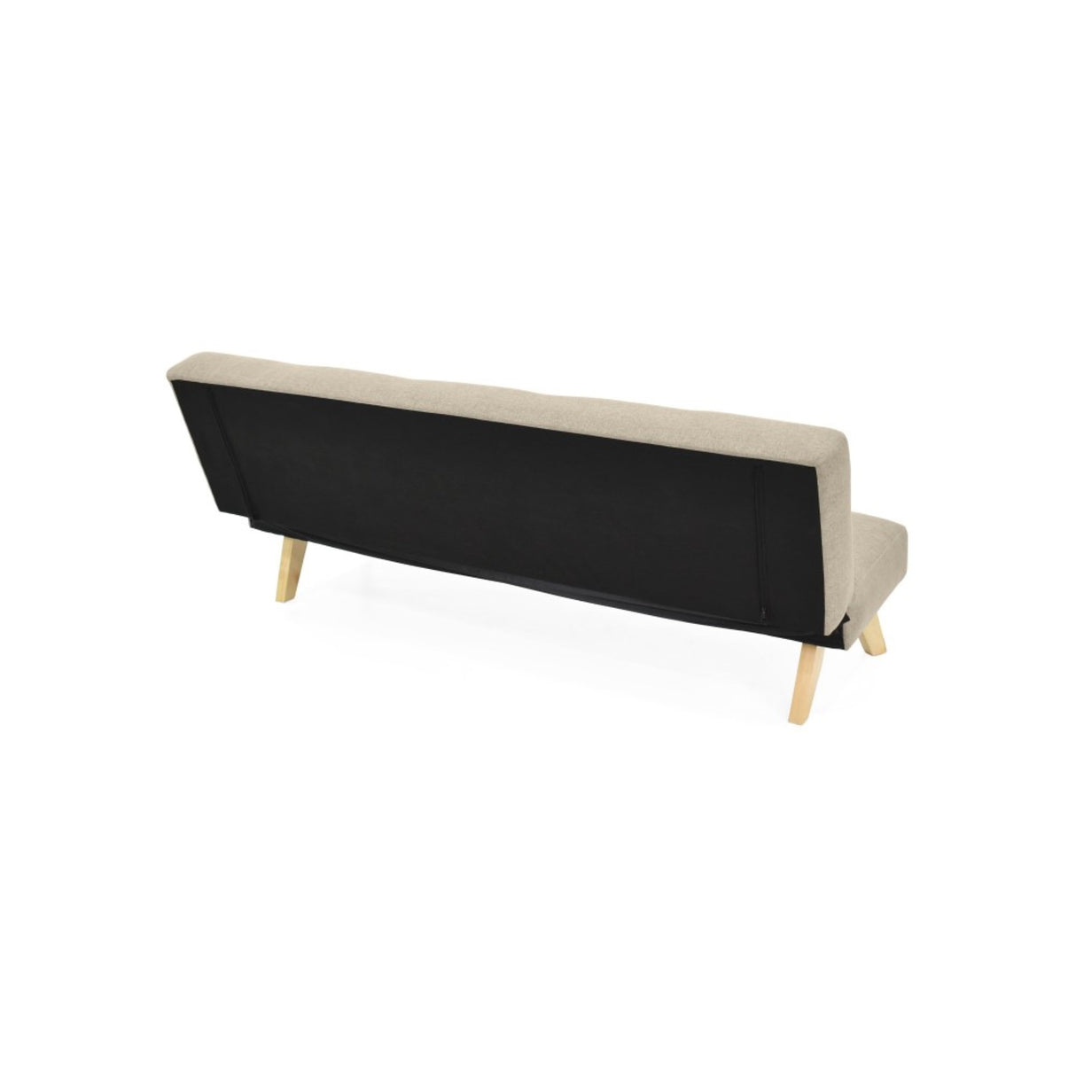 Sofá Cama London Beige Duster y Matiz Natural 180x78cm de Dos Puestos Reclinable sin Apoya Brazos