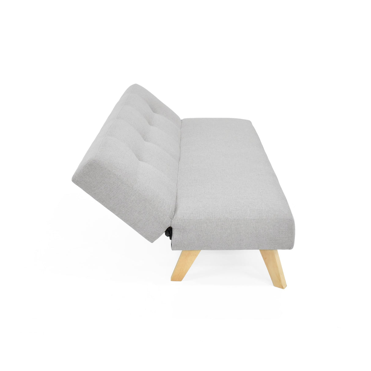 Sofá Cama London Plata Duster y Matiz Natural 180x78cm de Dos Puestos Reclinable sin Apoya Brazos