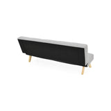 Sofá Cama London Plata Duster y Matiz Natural 180x78cm de Dos Puestos Reclinable sin Apoya Brazos