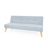 Sofá Cama London Plata Eureka y Matiz Natural 180x78cm de Dos Puestos Reclinable sin Apoya Brazos