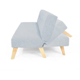 Sofá Cama London Plata Eureka y Matiz Natural 180x78cm de Dos Puestos Reclinable sin Apoya Brazos