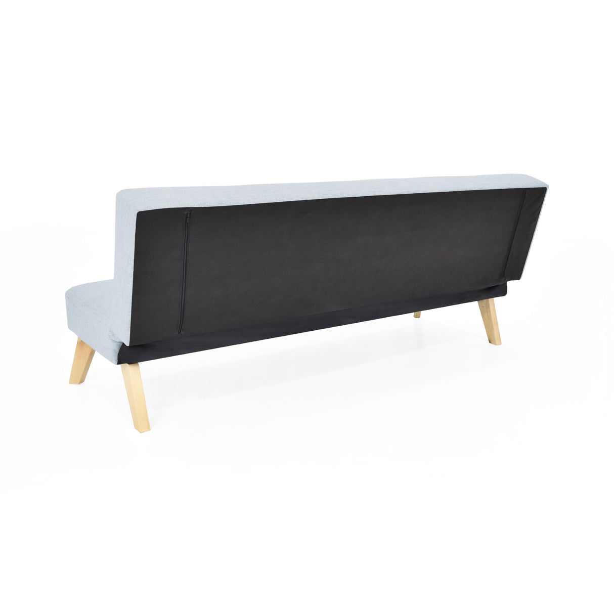 Sofá Cama London Plata Eureka y Matiz Natural 180x78cm de Dos Puestos Reclinable sin Apoya Brazos