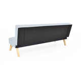 Sofá Cama London Plata Eureka y Matiz Natural 180x78cm de Dos Puestos Reclinable sin Apoya Brazos