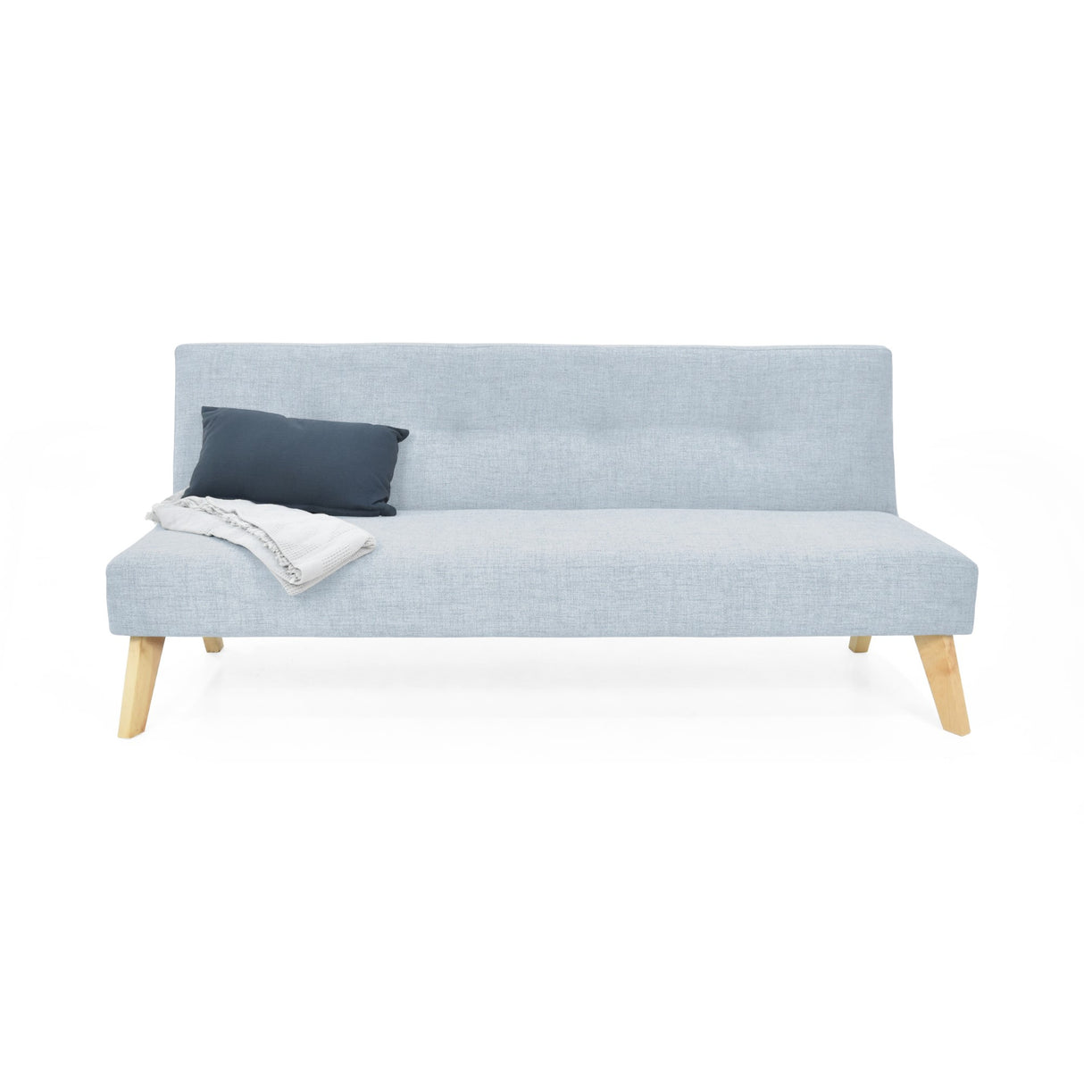 Sofá Cama London Plata Eureka y Matiz Natural 180x78cm de Dos Puestos Reclinable sin Apoya Brazos