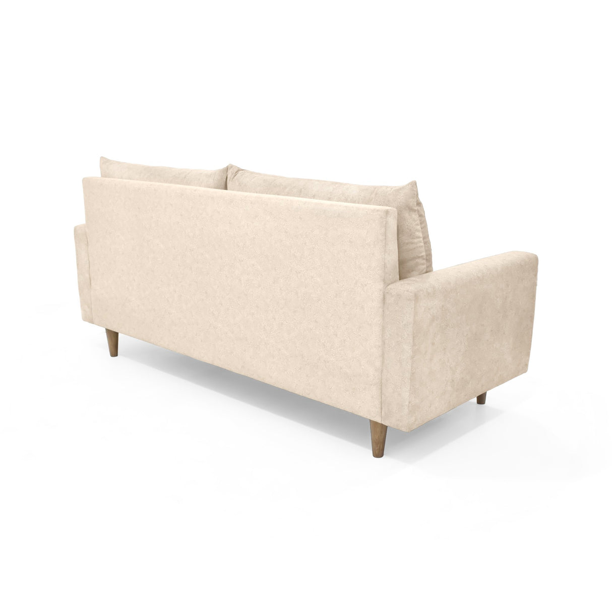 Sofá Louisiana Beige Sky y Matiz Caoba 195x93cm de Tres Puestos con Apoya Brazos