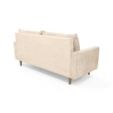 Sofá Louisiana Beige Sky y Matiz Caoba 195x93cm de Tres Puestos con Apoya Brazos