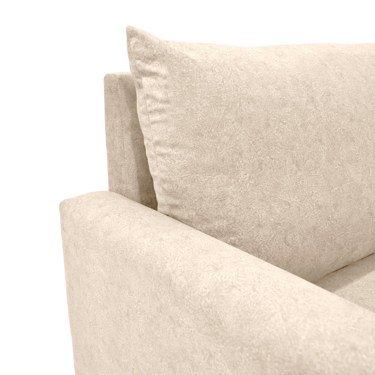 Sofá Louisiana Beige Sky y Matiz Caoba 195x93cm de Tres Puestos con Apoya Brazos