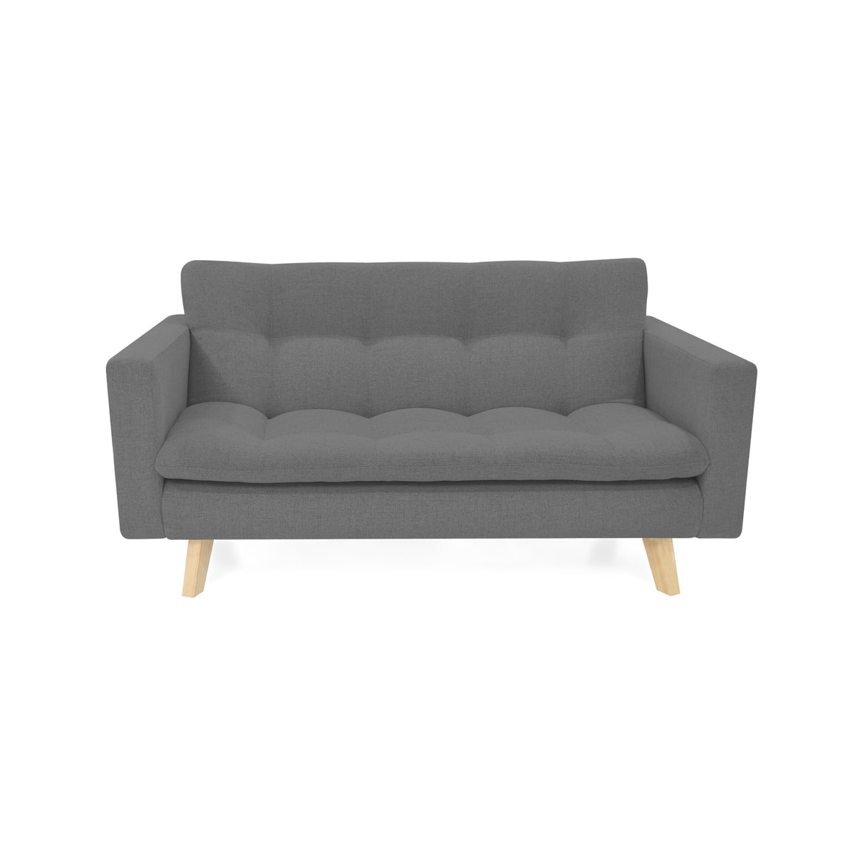 Sofá Manila Gris Dicosta y Matiz Natural 153x80cm de Dos Puestos sin Apoya Brazos