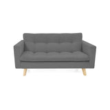 Sofá Manila Gris Dicosta y Matiz Natural 153x80cm de Dos Puestos sin Apoya Brazos