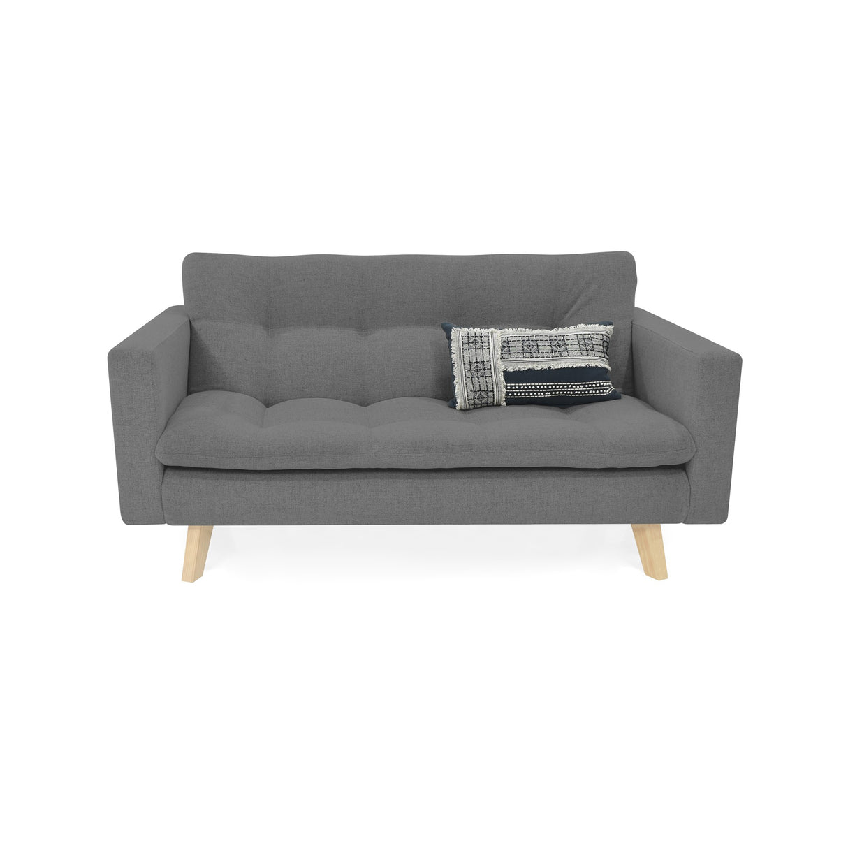Sofá Manila Gris Dicosta y Matiz Natural 153x80cm de Dos Puestos sin Apoya Brazos